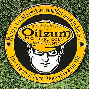 Enamel Porcelain Signs Oilzum - Etsy