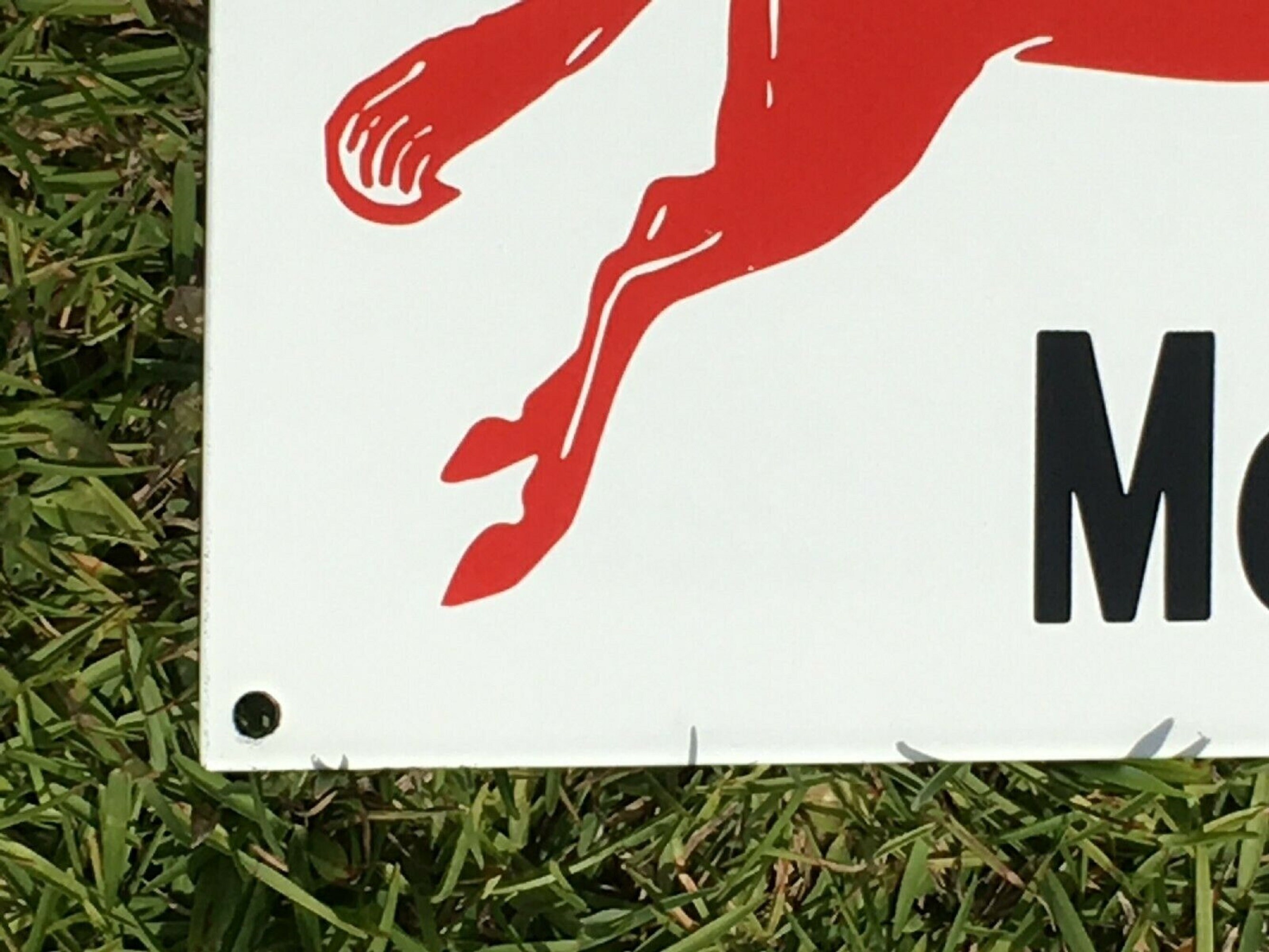 Vintage Porcelain Sign Mobil Gas Pegasus Metal Enamel Gas Station ...