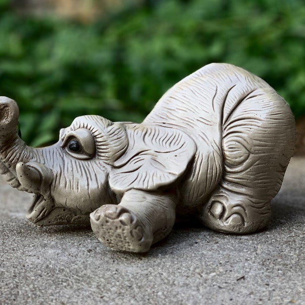 Large Concrete Elephant Garden Statue Etsy