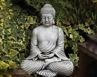 Large Buddha zen garden Buddha figurine Outdoor sculpture White buddhist concrete statues Buddha statue decor Buddha figurine Lover gift