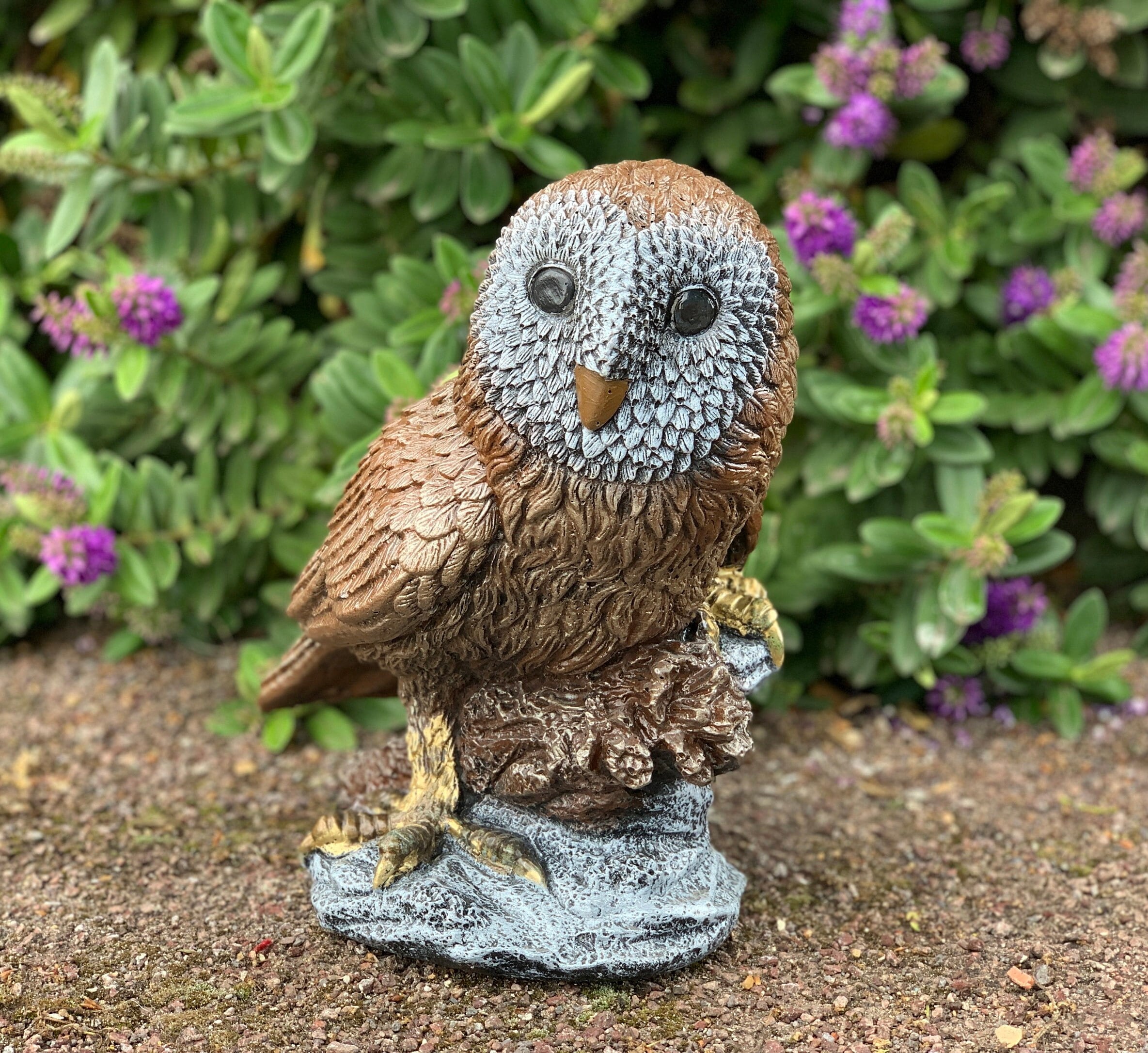 Owl Garden Statue Owl Statue Outdoor Concrete Owl Figure Owl Etsy UK