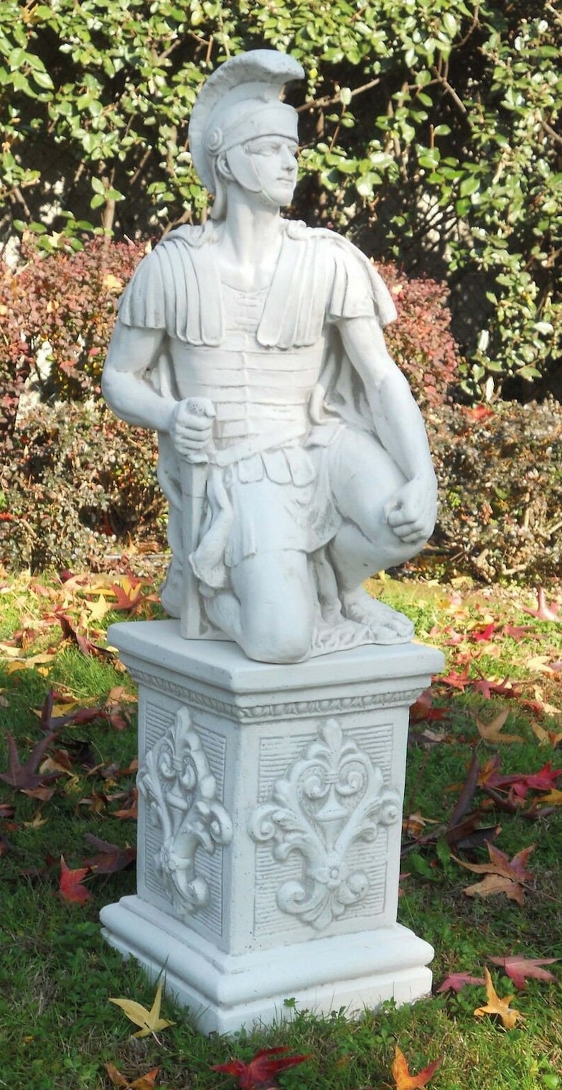 Roman Soldier Kneeling With Spear Warrior Greek Statue Etsy UK