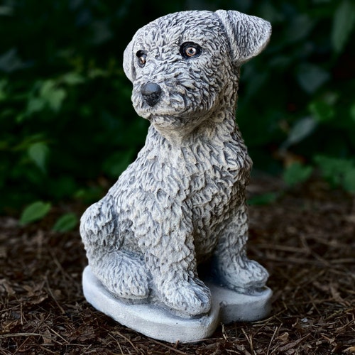 Puppy Figurine Concrete dog statue Outdoor sculpture Garden dog