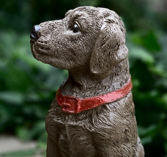 Hund Deko aus Stein massiv 16x12cm