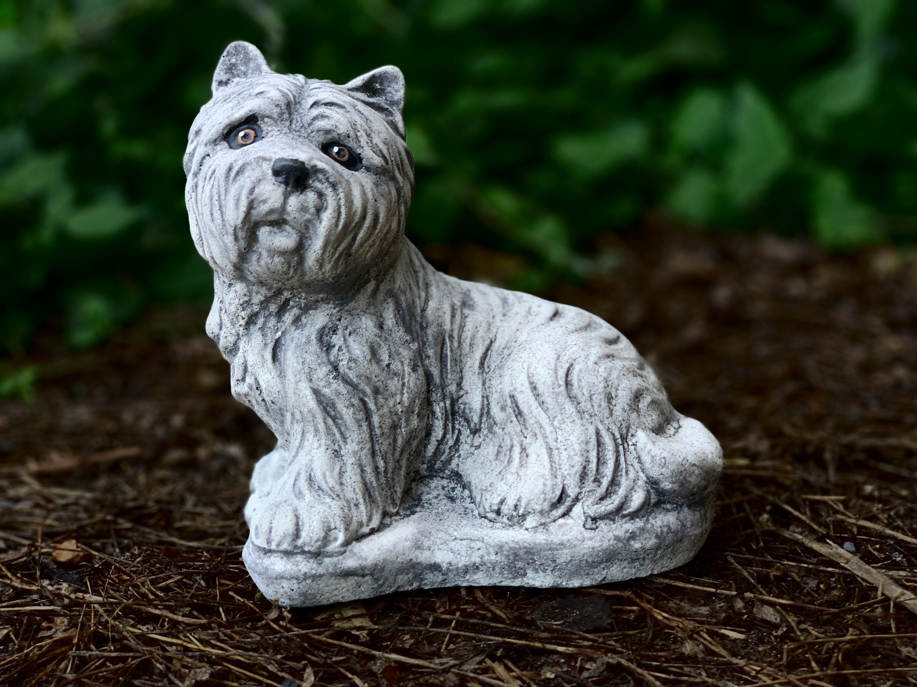 Westie terrier dog statue Cute highland terrier sculpture Cement westie