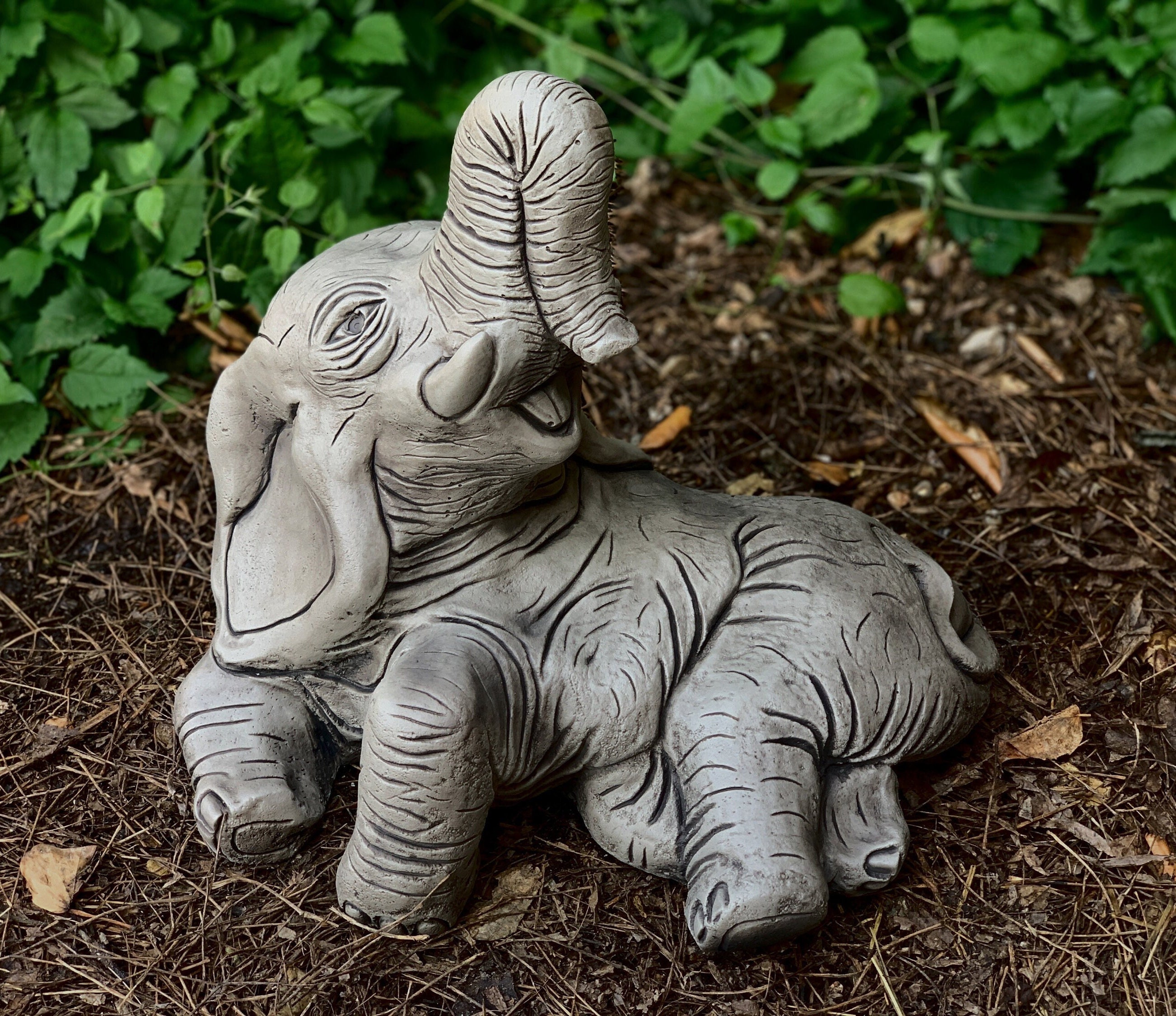 Laughing Elephant Carved Stone Round Bottom Figurine Weeble Wooble Scu –  Captivated!