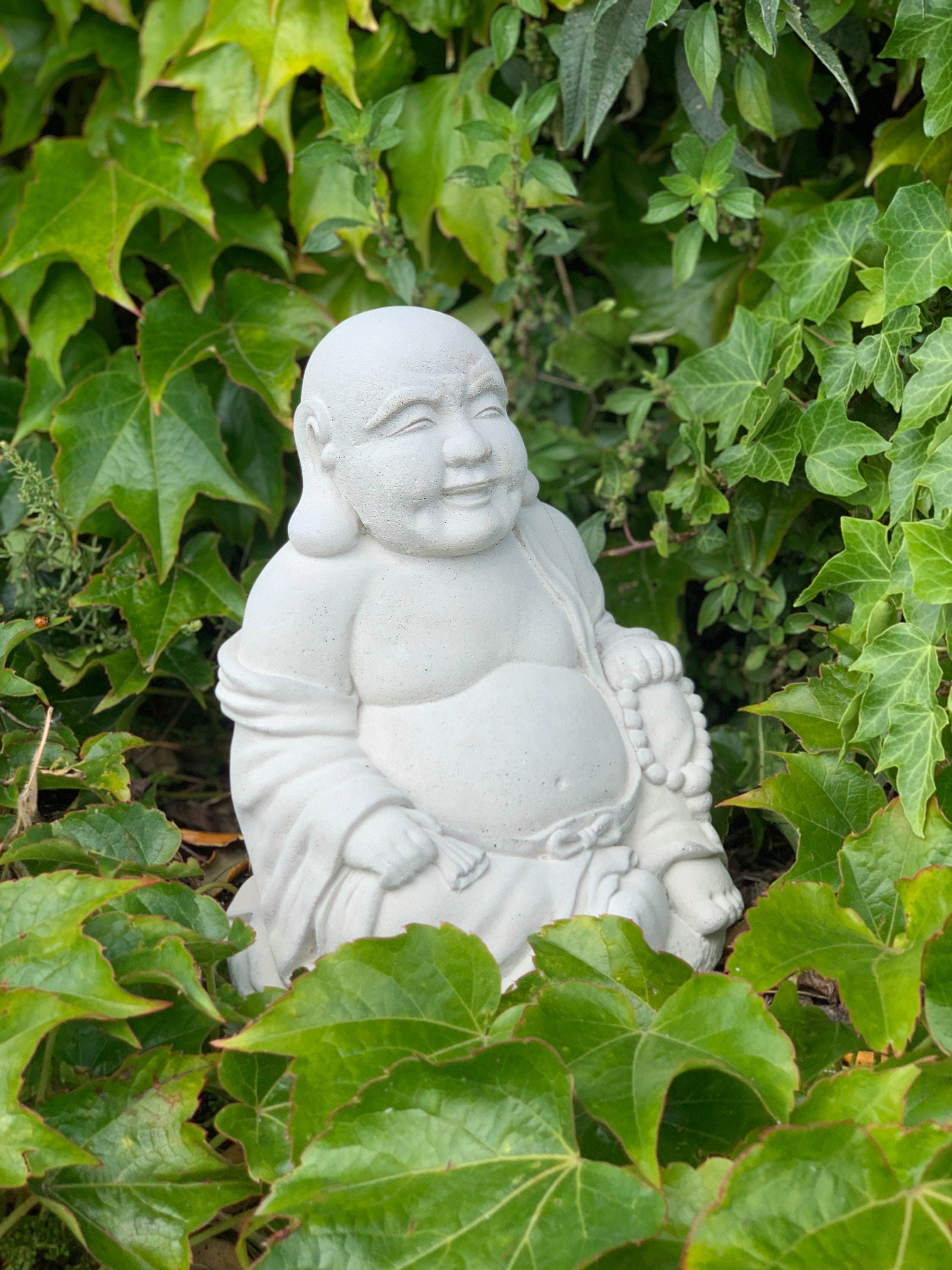 Magnifique statue de Bouddha en bois - Porte bonheur - Grand modèle