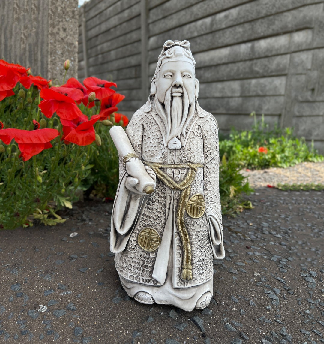 Concrete Chinese Man Sculpture Cement Statue Zen Garden and Etsy