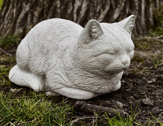 Funny Cat Statue Cement Cat Sculpture Cat Garden Figure Cat Memorial Stone  Large Outdoor Cat Sitting Kitten Ornament Cat Lovers Gift -  Canada