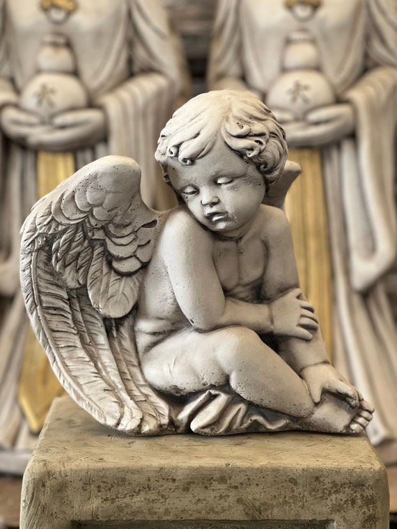 Stone Baby Angel Statue Cement Angel Sculpture Concrete Cherub Decoration  Child Memorial Decor Backyard Decor Garden and Home Ornament - Etsy