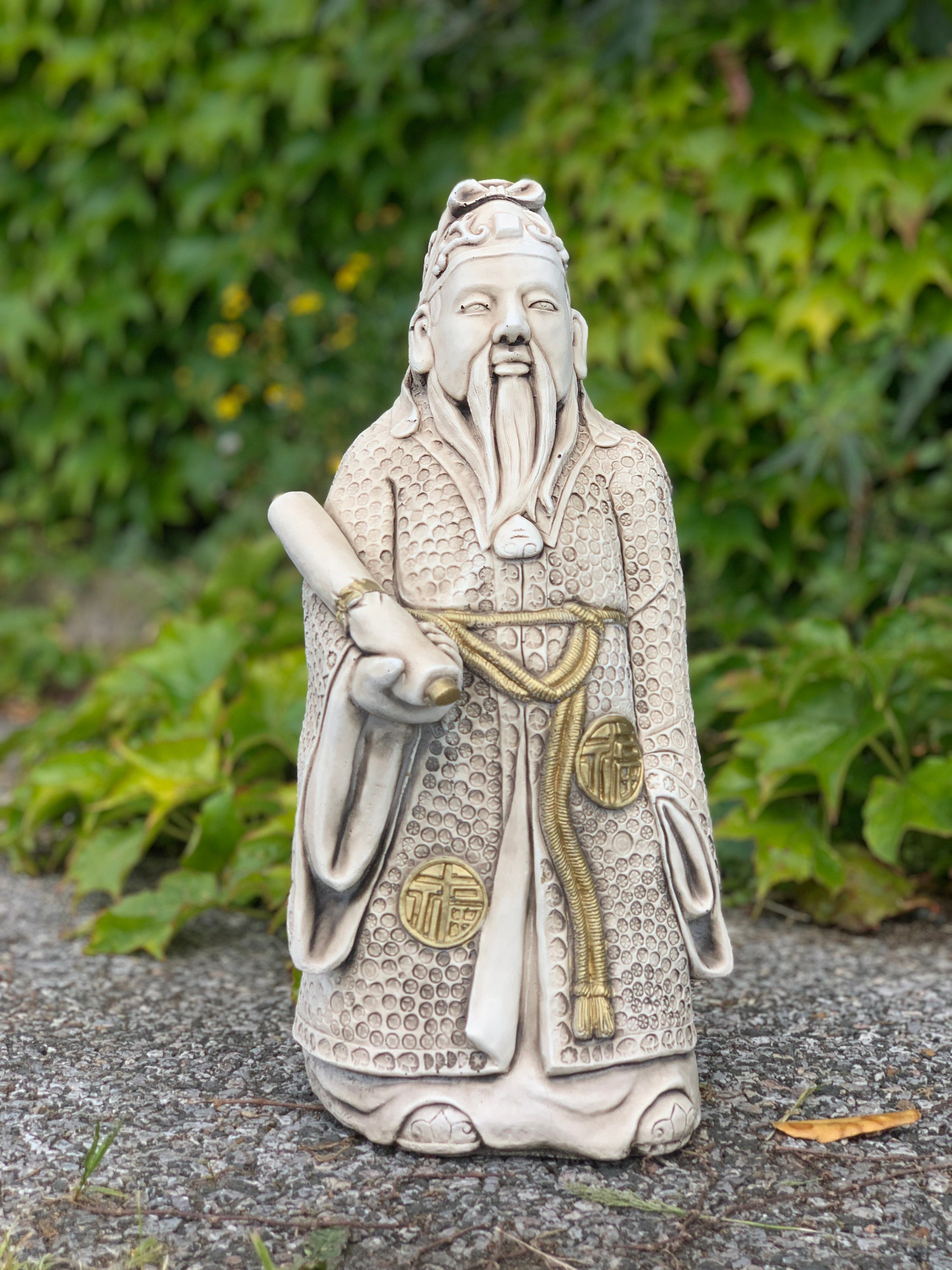 Large Japanese Confucius Man Chinese Oriental Statue Stone Etsy UK