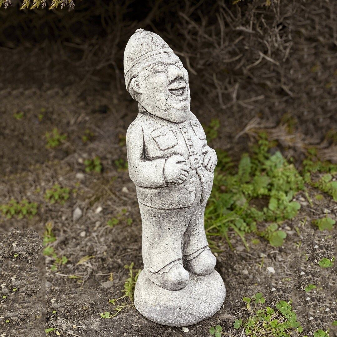Funny Garden Statue Concrete Police Officer Sculpture Laughing Man