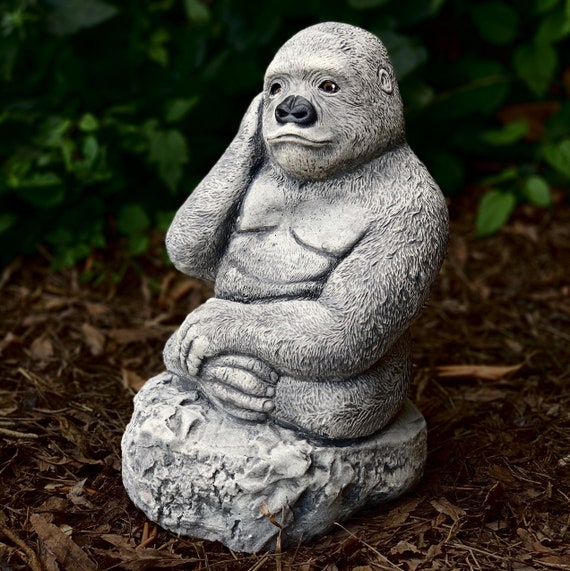 Concrete Gorilla Statue for Home Garden Outdoor Decor Large Gorilla Statue  Gorilla Ornament Art Gorilla Figurine Stone Monkey Animal Statue 