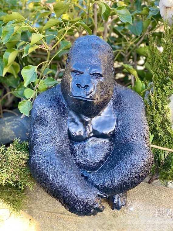 Concrete Gorilla Statue for Home Garden Outdoor Decor Large Gorilla Statue  Gorilla Ornament Art Gorilla Figurine Stone Monkey Animal Statue 