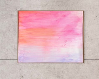 XXL Leinwand I Acryl abstrakte Malerei I große Kunst I abstract art I handgemalt original I 110 x 140 cm I Unikat I rosa pink lila I Rahmen
