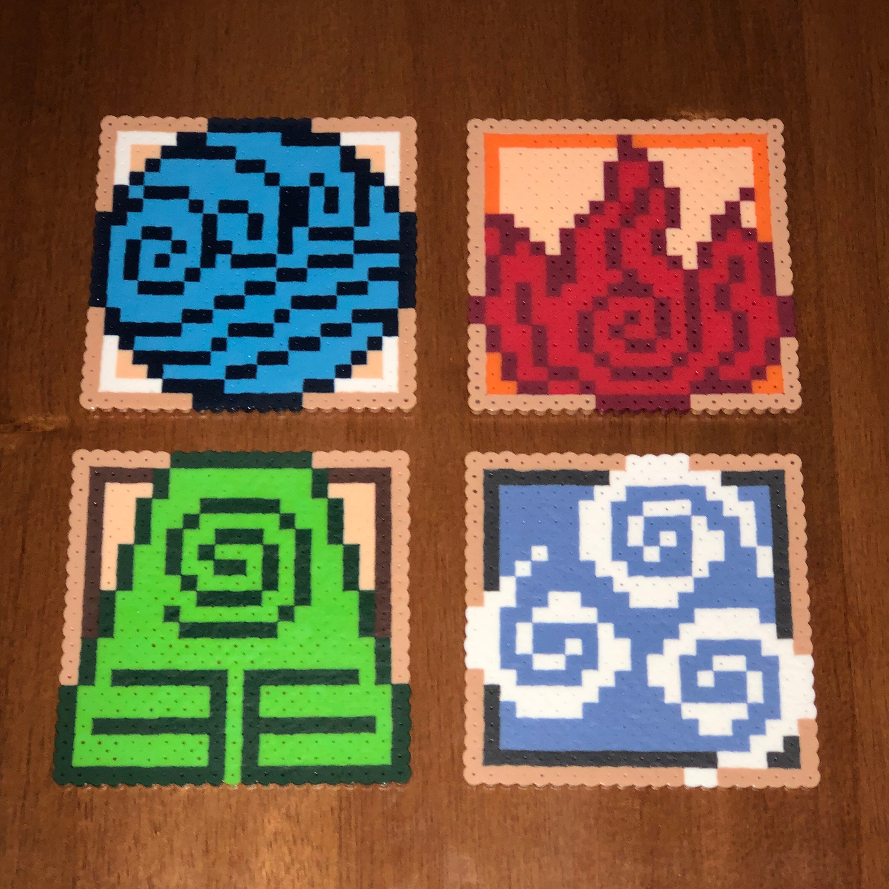 Avatar the Last Airbender Elemental Pixel Perler Bead Art Decor