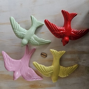 Portuguese ceramic hand painted ceramic swallows/ Portugal/ wall decoration/ Souvenir/ tradition