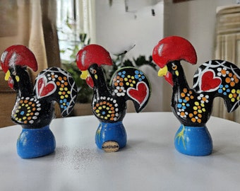 Rooster Barcelos Portugal handpainted/ Room decor/tradition/ Portugal/ souvenir