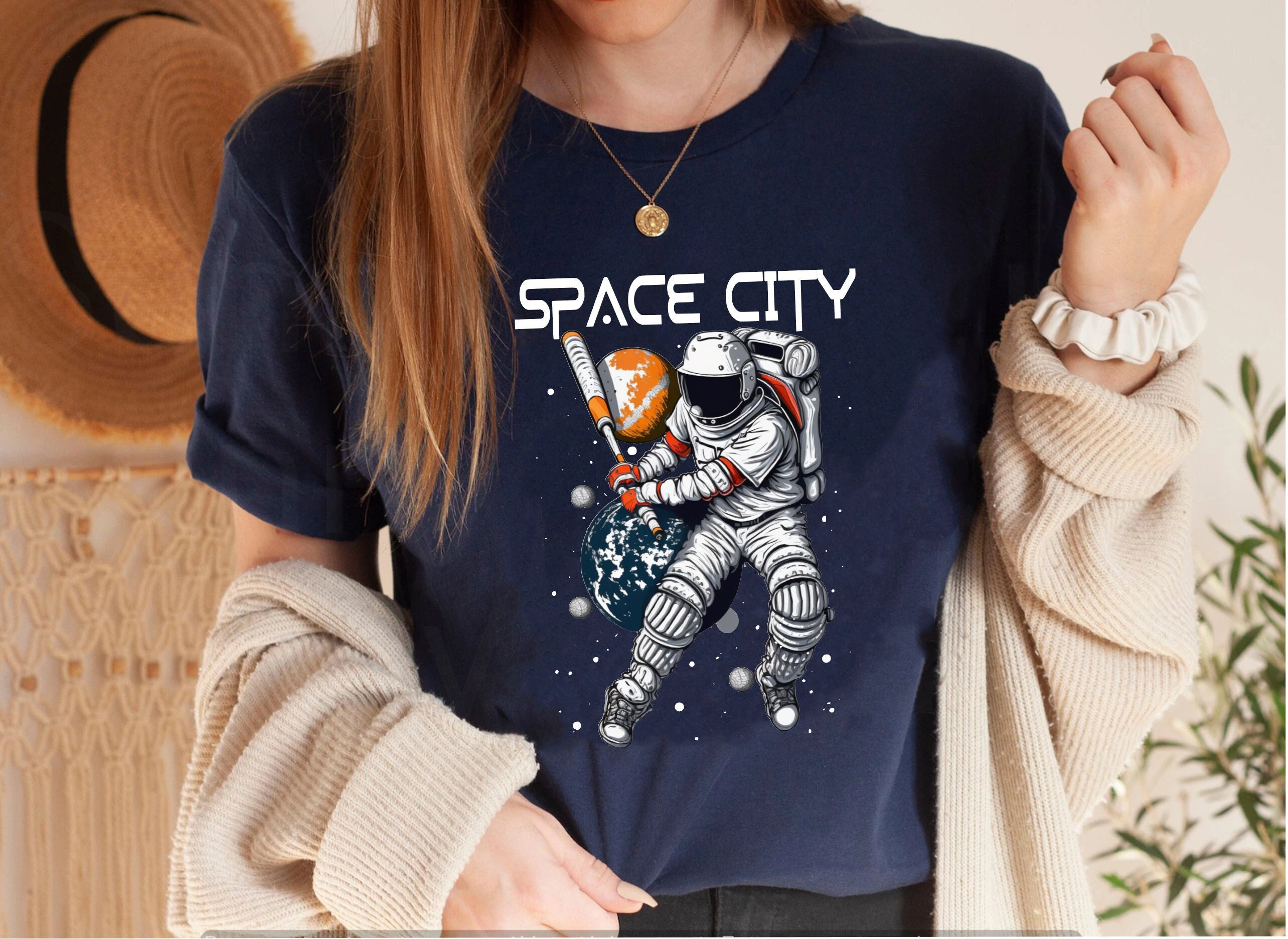 Blue 2XL Houston Astros Baseball Space City Star MLB Shirt Genuine  Merchandise