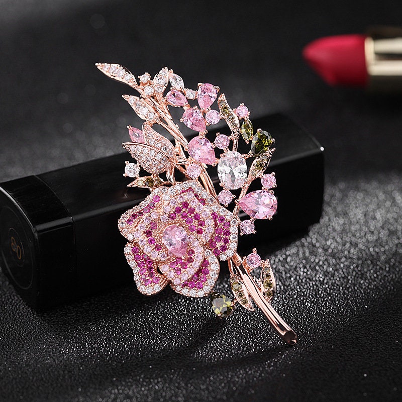 Plum Red Silk Jasmine Flower Pin Brooch, Handmade Fabric Brooch Pin, Silk  Brooch Pin Handmade Flower Pins, Hair Accessory 