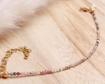 Bracelet élastique unisexe à perles en pierres semi-précieuses de 8 mm Amandastone Longueur denviron 18 cm Fabriqué à la main 