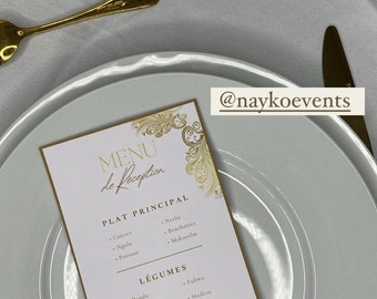 Menu mariage personnalisé