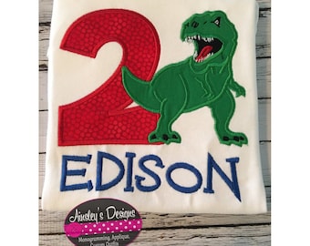 Kids Tyrannosaurus Rex dinosaur birthday shirt or bodysuit! Can be personalized!
