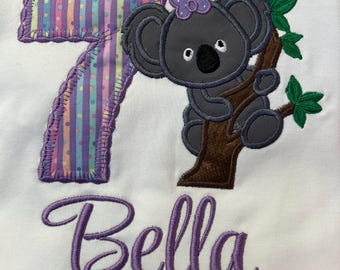 Koala Geburtstags-Shirt oder Bodysuit: Personalisierte Applikation