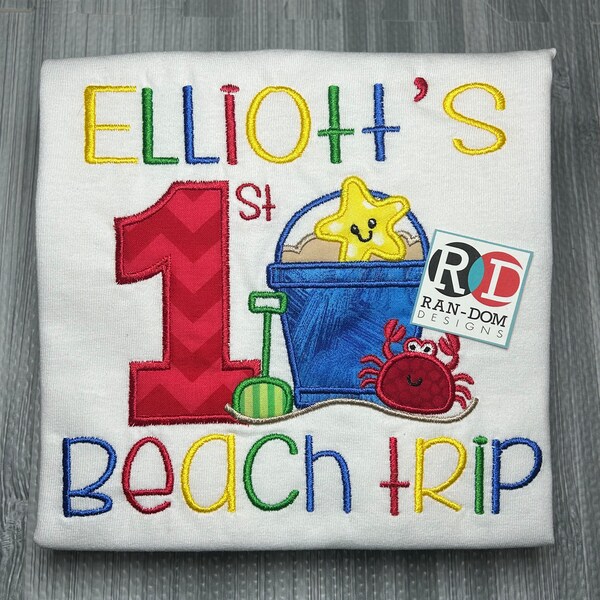 Baby's first beach trip shirt or bodysuit! Perfect for summer vacation! Can be personalized!