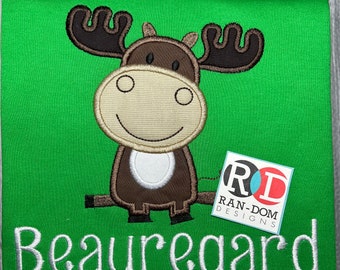 Cute moose shirt or bodysuit! Perfect for Christmas holiday and winter seasons! Boys or girls! Can be personalized!