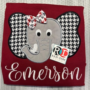 Elephant girl face shirt or bodysuit! Perfect for college and university football season! Perfect baby shower gift! Can be personalized!