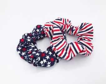 Fourth of July Glow in the Dark Scrunchie Set / Patriotic Scrunchie / Holiday Scrunchies /American Scrunchies / Holiday Accessories