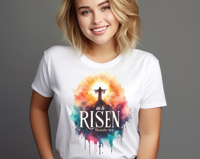 Featured listing image: Christian Easter- He is Risen - Jesus - Easter - Matthew 28:6