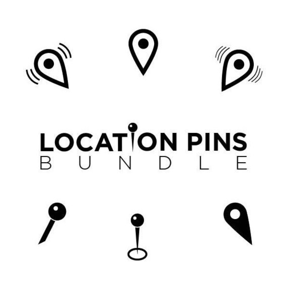 Location Pin Icon Bundle AI PNG SVG Etsy