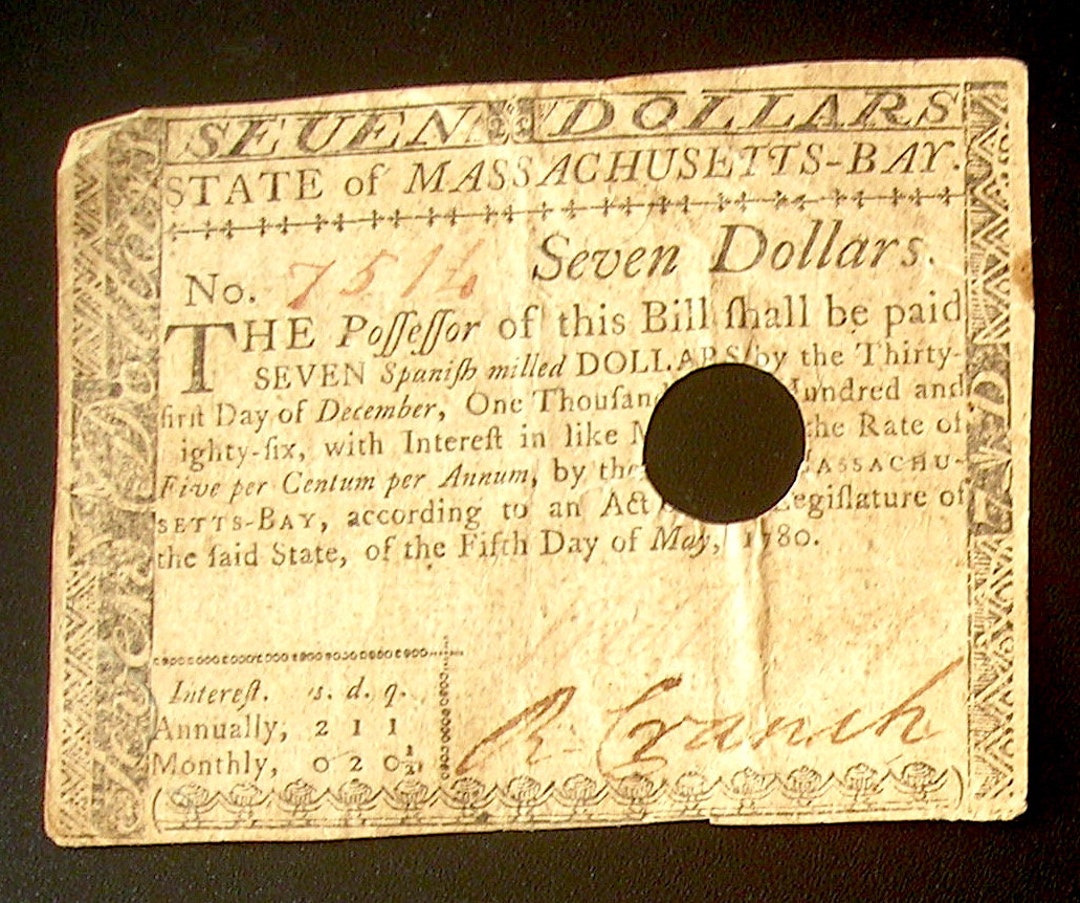 VERY RARE 1780 Colonial Era Seven Dollar Currency - Etsy