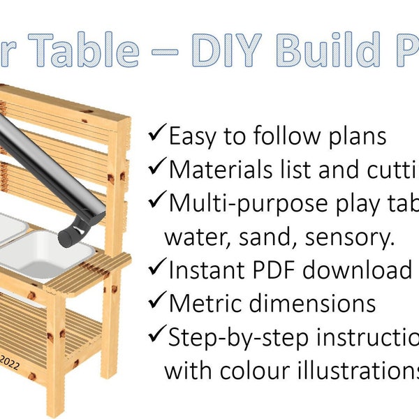 PDF Build Plans for Kids Water Table / Sand Table / Sensory Play Table