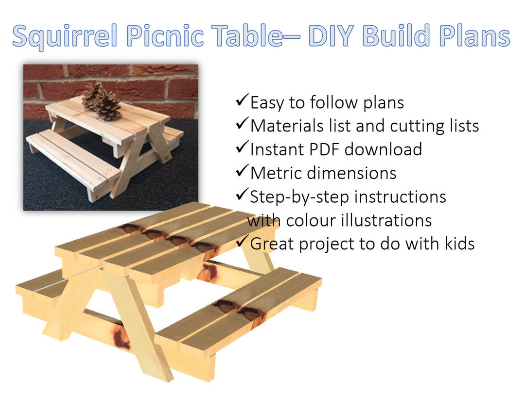 PDF Build Plans Squirrel Picnic Table - Etsy
