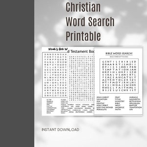 Christian Word Search, Faith-Based Puzzles, Christian Activity, Faith Printables, Worksheet Printables, Christian Printables, Word Search