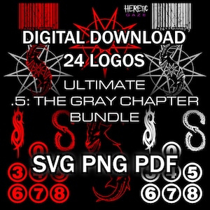 Slipknot Ultimate .5: The Gray Chapter Logo Bundle, SVG PNG PDF, Digital Download, Embroidery, Screen print, Decal, Sticker, Clipart