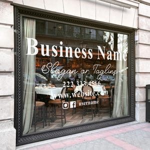 Aanpasbare sticker winkelbord, 6 jaar buitenbeoordeling, jouw tekst of logo Storefront vinylsticker vinyl belettering op venster, aangepaste vinylsticker