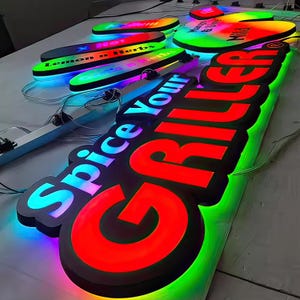 Individuelles 3D Logo Metallschild: Front Lit Pixel LED, Innen-/Außen