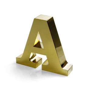 Stainless steel logos and lettering suitable for indoor and outdoor use.
