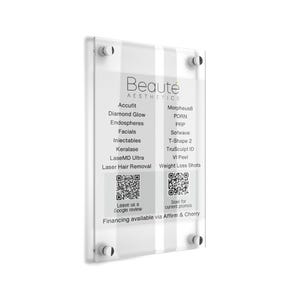 Elegante logotipo empresarial: letrero con letras 3D de acrílico personalizado, decoración moderna para oficina y hogar, letrero con nombre de empresa, elegante letrero de plexiglás para puerta y pared.