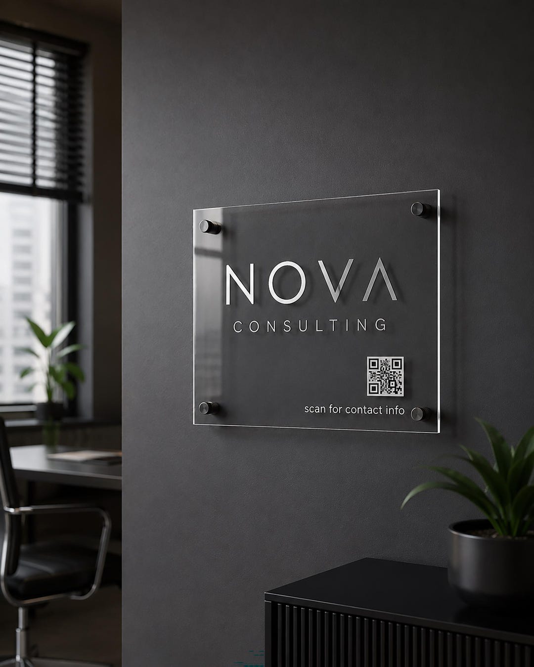 Custom Acrylic Sign, Clear Reception Wall Sign, Office Nameplate, Spa ...