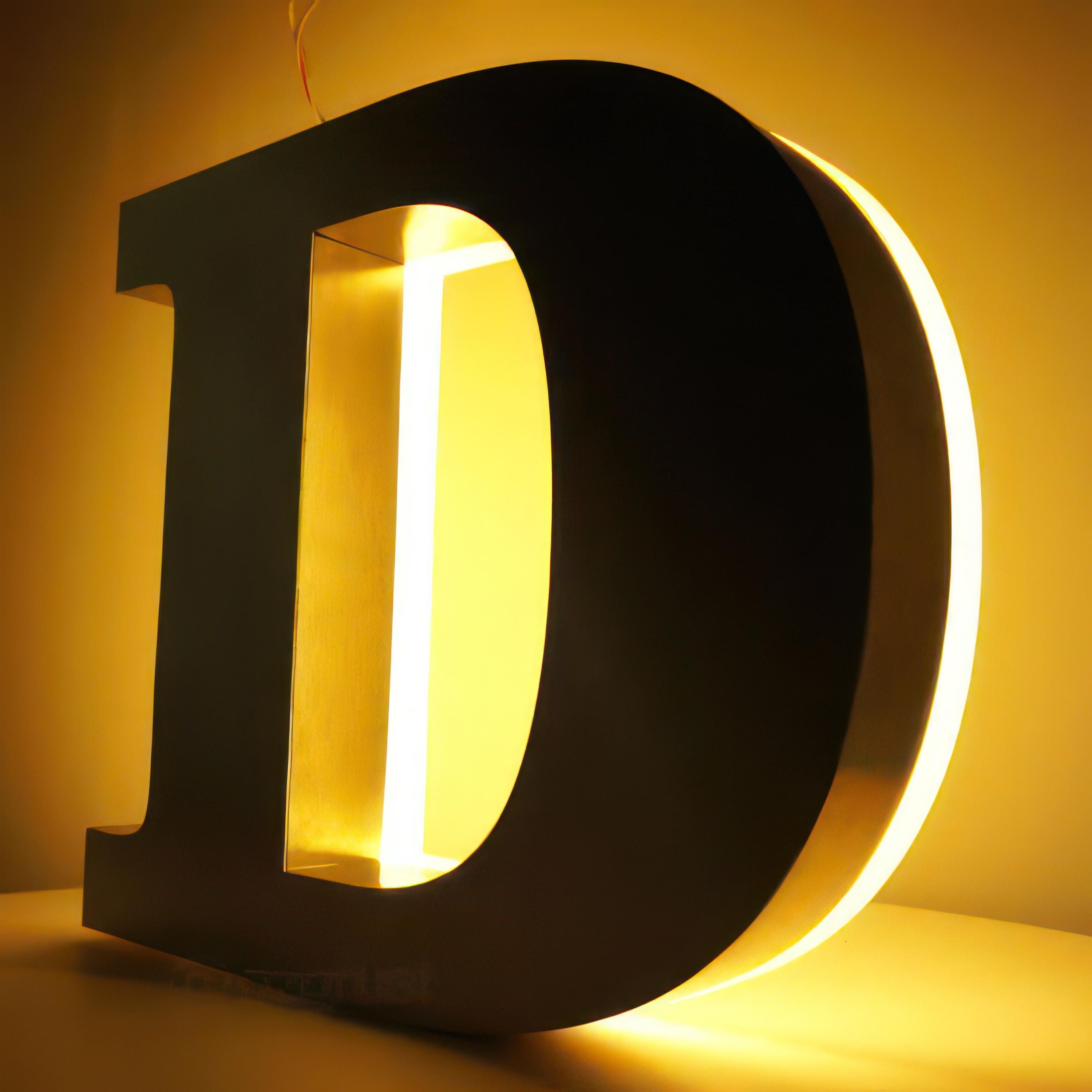 Letrero con letras de canal de acero inoxidable retroiluminado con ...