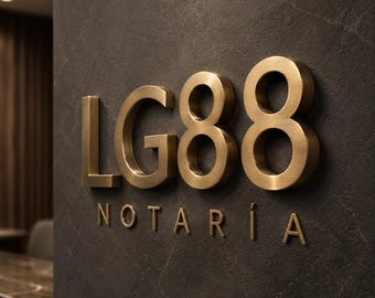 Custom 3D Brushed Gold Metal Logo Sign, Office Lobby Reception Wall Branding