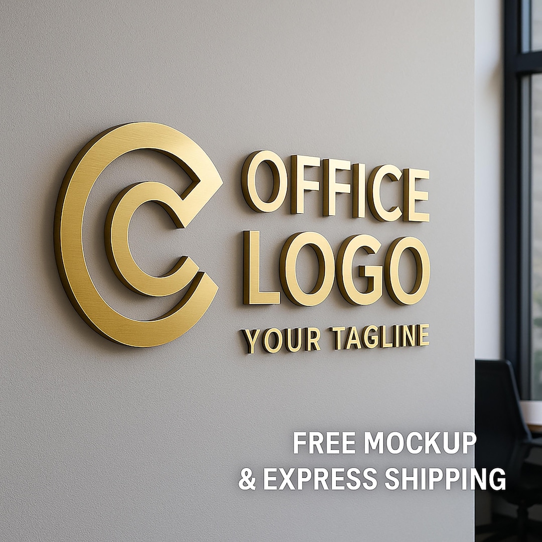 Custom Logo Sign Acrylic 3D Office Wall Decor Multi-color Modern Design ...