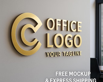 Placa de acrílico 3D personalizada com logotipo para decoração de parede de escritório, design moderno e multicolorido.