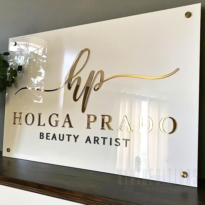 Custom Acrylic Sign Business Logo: Laser Cut Plexiglass Office Decor - Etsy