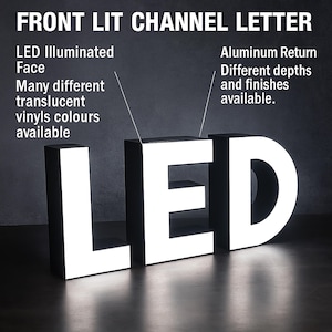 Custom 3D LED Frontlit Business Sign – Personalized Logo Letters – Lighted Acrylic Sign for Office, Storefront & Reception Decor